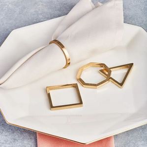 Anneau de serviette en métal doré de haute qualité organisateur en bois pour cuisine Restaurant maison mariage hôtel bureau-vaisselle en vrac - Product Image 2