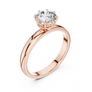 Diamante Redondo Cultivado en Laboratorio de Oro Amarillo de 14K |   Anillo de Compromiso | Diamante Cultivado Nuevo - Product Image 6