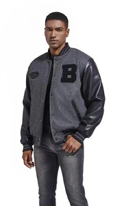 Automne hiver hommes Baseball Bomber veste à la mode laine tissu manteau fourrure décoration poche vêtements chauds en plein air motard voyage - Product Image 4