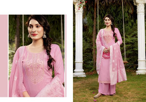 Nouveau costume pakistanais en georgette de renard lourd avec broderie coton séquence travail Palazzo semi cousu pour les femmes - Product Image 4