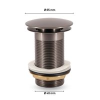 M RUBINETTERIA Robinet de vidange Click-Clack pour lavabos sur pied, version couleur bronze, sans trop-plein