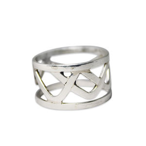 Anillos de doble banda de joyería de plata hechos a mano de moda para bodas y fiestas, disponibles para venta al por mayor - Product Image 1