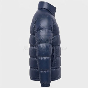 Vêtements d'extérieur pour hommes pour temps froid, veste matelassée imperméable légère, manteau chaud personnalisé en gros - Product Image 3