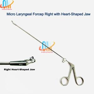 45 °   Pinzas microquirúrgicas ORL de mandíbula en forma de corazón, herramienta de precisión delicada para cirugía de cordón vocal y laringe, de acero inoxidable - Product Image 2