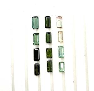 Lot de pierres précieuses en vrac tourmaline multicolore naturelle coupe octogonale 3*5-6*8 MM pour la fabrication de bijoux - Product Image 3