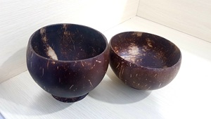 Bol en coquille de noix de coco naturelle fait à la main, vaisselle écologique et durable pour la maison-bol en coquille de noix de coco pour la décoration - Product Image 3