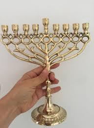 Handmade Brass Menorah Candle Holder Traditional Hanukkah <b>Lamp</b> Decorative Candle Stand Home Decor - Product Image 3