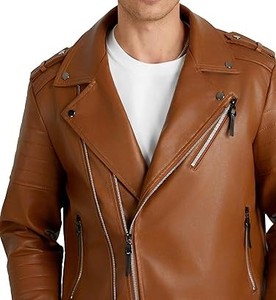 Oem ODM pelle củ<span class=keywords><strong>a</strong></span> nam giới áo khoác mù<span class=keywords><strong>a</strong></span> đông chất lượng cao da trắng phong cách Mỹ tùy chỉnh trùm đầu đứng cổ áo cổ điển - Product Image 4