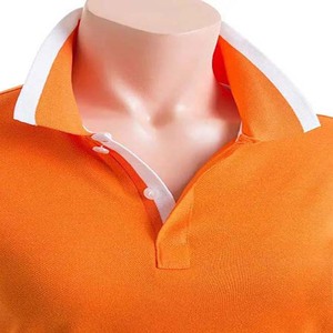 <b>Orange</b> Color With White Trim Women's Clothing <b>Polo</b> Shirts Cotton Material Breathable - Product Image 4