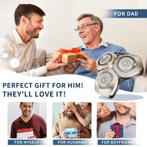 Cabezales de Repuesto Color Champán para Afeitadoras Eléctricas, Resistentes al Agua IPX7, Cabezal Rotatorio de Doble Cuchilla, Lavable, para Uso Facial - Product Image 3