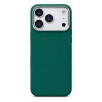 Funda de Teléfono Tejida con Fibra de Aramida para iPhone 17 Pro Max, Cubierta Magnética con Disipación de Calor, Verde Lago