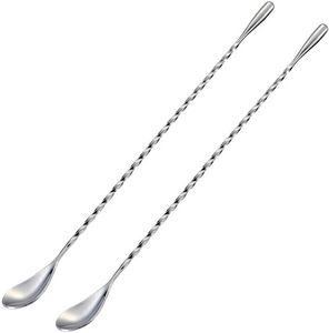 Stainless Steel Spiral <b>Cocktail</b> Stirrer - Classic Bar Mixing Spoon for Professional Bartenders Available in Bulk - Product Image 1