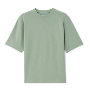 เสื้อยืดคอกลมแขนสั้นผ้าฝ้ายเจอร์ซีย์สีพื้นทรงโอเวอร์ไซส์สำหรับผู้ชาย สวมใส่สบาย ระบายอากาศได้ดี มีโลโก้ ไซส์ใหญ่พิเศษ ทรงปกติ - Product Image 6