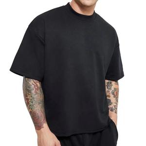 Logotipo personalizado 300GSM Streetwear Box Fit camiseta Heavyweight Cropped Top camiseta gráfica de algodón de gran tamaño para hombres - Product Image 3