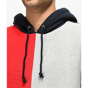 Three-Tone Color Block Pullover Hoodie for Men <b>Red</b>-black-grey-color-block-<b>hoodies</b>-sweatshirt - Product Image 6