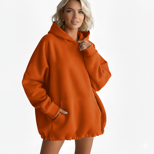 Women Oversized Pullover Hoodie Cozy Fleece Warm Baggy Fit Soft Hooded Sweatshirt Daily Casual Winter Street Look - Product Image 1