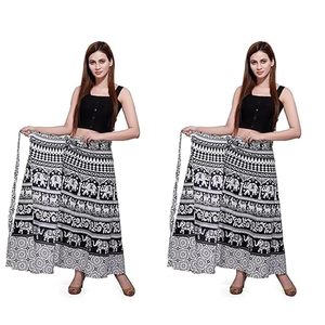 Ấn Độ Sanganeri In Váy Handmade Bông Dài Váy Boho Bọc Xung Quanh Mandala Sarong Khối Hippie Váy Váy Bán Buôn - Product Image 1