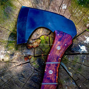 MS-Factory Industrial Grade High Quality Damascus Steel <b>Axe</b> Head <b>Axes</b> Multi-Purpose Use Silver <b>Wooden</b> Handles OEM Custom Logo - Product Image 3