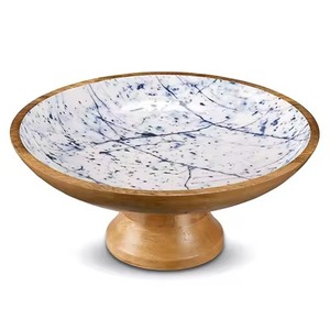 Ensemble de 2 bols en bois finition émail pour servir des fruits et des desserts, usage polyvalent - Product Image 4