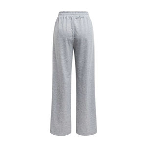 Pantalons de survêtement décontractés pour hommes en gros 2025, jambe large, 100% polyester, taille mi-haute, fermeture éclair, devant plat, service OEM, gris - Product Image 4