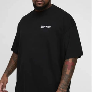 2025 Men's Premium Quality Oversized Summer Streetwear Knitted T-Shirt <b>100</b>% Cotton 240GSM <b>Yarn</b> Dyed Long Eco-Friendly Screen - Product Image 1