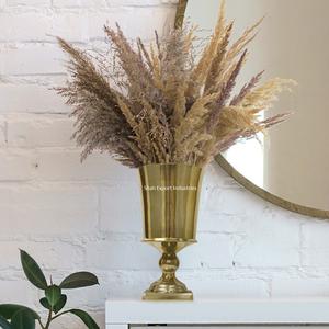 Ensemble de 2 vases à fleurs en métal hauts dorés et argentés pour la décoration de table, la maison et les arrangements floraux de mariage, vases en métal - Product Image 6