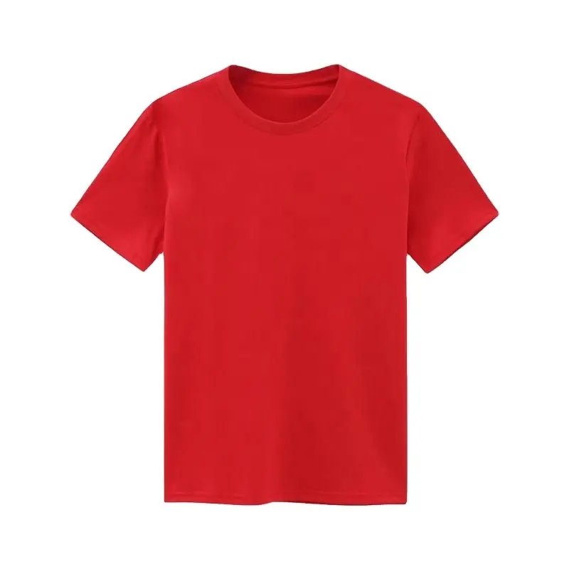 T-shirt normale da ragazzo | In cotone 100% | Girocollo, mezza manica tinta unita T-shirt da uomo rosse.