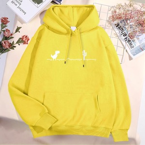 Sweat à capuche Little Dinosaur pour hommes et femmes, 100% coton, épais, avec poche, mignon, chaud pour l'automne, col rond - Product Image 3