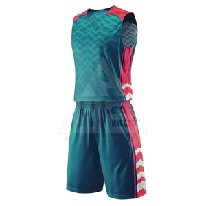 Custom Sublimated Basketball Uniform <b>Set</b> Moisture Wicking Breathable Quick Dry Geometric Print Tank <b>Top</b> And Shorts For Adults - Product Image 2