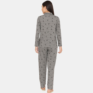 Conjunto de Pijama de Seda/Algodón de Manga Larga para Mujer, el Más Vendido al por Mayor, de Alta Calidad, con Logotipo Frontal Personalizable, OEM - Product Image 3