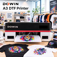 Imprimante DTF DOWIN A3 Roll-to-Roll à tête unique, machine d'impression DTF de bureau pour l'impression personnalisée de t-shirts, sacs à dos et sacs en toile