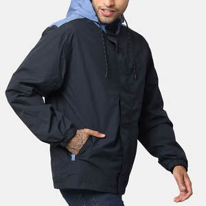 Chaqueta Cortavientos de Lona con Capucha y Cremallera Transpirable de Talla Personalizada para Hombre, Ropa de Abrigo Informal de Invierno, Diseño Liso Teñido Personalizable - Product Image 2