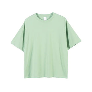 Camiseta 100% de algodón de calidad premium para hombre, transpirable, de gran tamaño, con estampado de logotipo personalizado en la parte delantera, color sólido, estilo veraniego, tejido largo - Product Image 6