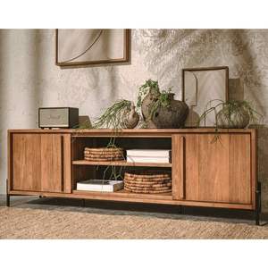 Recycled Solid Walnut <b>TV</b> <b>Stand</b> with Storage for Living Room Media Cabinet Hospital Use High Quality 10 Pcs - Product Image 3