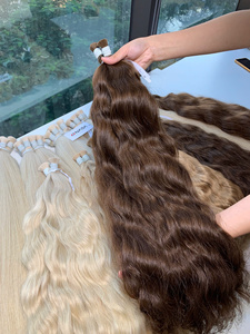 Prix d'usine Cheveux humains naturels en vrac Ondulation naturelle Couleurs foncées Platine Extensions de cheveux humains 100% vietnamiens Haute qualité - Product Image 2