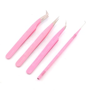 Pince à épiler d'extension de cils personnalisée en acier inoxydable japonais de haute qualité pointe pointue en couleurs plasma avec logo - Product Image 5