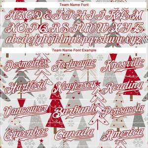 Festivo impreso logotipo personalizado diseño gris blanco-rojo Navidad 3D auténtico béisbol Jersey para la venta - Product Image 4