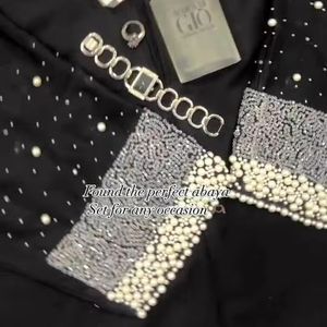 Ropa musulmana tradicional de mujer modesta elegante islámica, lujosa mano para trabajar Fit Abaya Style Dubai-Accesorio incluido - Product Image 3