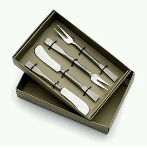 Ensemble de couteaux à fromage et de spatules à beurre en métal pour hôtels et restaurants, pour fromage, pizza, coupe en métal avec manche en bois et en marbre - Product Image 5