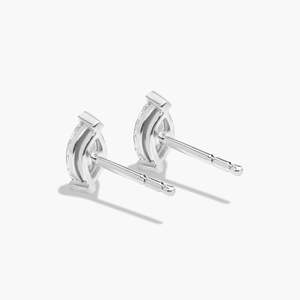 Vintage Marquise Cut Diamond Stud <b>Earrings</b> Rhodium Plated Drop <b>Hoop</b> Styles Moon Shape Trendy <b>Emerald</b> Main Stone - Product Image 3