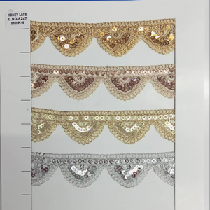 Dentelle brodée florale colorée - Product Image 1