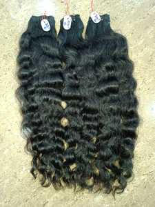 Extensions de cheveux indiens vierges Remy 100% en vrac, double trame machine, noir naturel, résistantes à la chute et douces/brillantes pour toutes les couleurs - Product Image 4