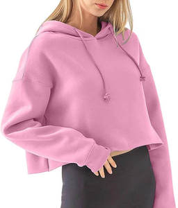 Sudadera Corta para Mujer, Ajuste Personalizado, Tejido de Algodón Transpirable, Secado Rápido, Estilo Cómodo para Ropa Urbana Informal - Product Image 2