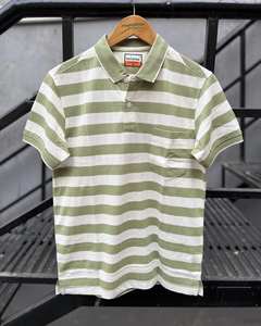 เสื้อโปโลแขนสั้นคอปกผ้าฝ้ายลายทางสำหรับผู้ชายเสื้อแนวธุรกิจฤดูร้อน - Product Image 2