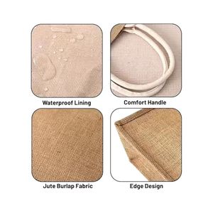 Sac fourre-tout pliable et réutilisable en toile de jute naturelle recyclée, imprimé avec logo personnalisé, écologique, pour la plage, vente en gros 2026 - Product Image 2