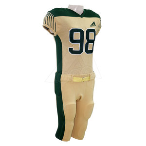 Tenues de football américain personnalisables avec logo, fabriquées en usine, respirantes, antibactériennes, 100 % polyester, grandes tailles - Product Image 1