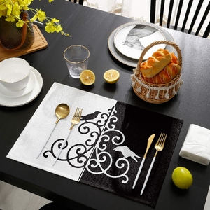 Полностью индивидуальный дизайн, слон, Печатный 100%, сертификат из органического хлопка, подарил осенний безопасный для посудомоечной машины, льняные коврики для стола - Product Image 1