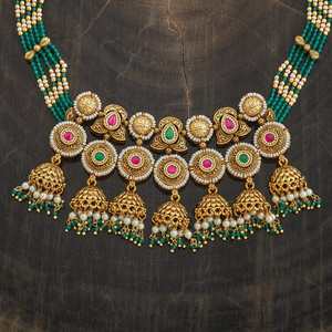 Antique Zinc Alloy Tassel <b>Necklace</b> with Synthetic Zircon Stones Elegant and Timeless for Wedding Occasions - Product Image 3