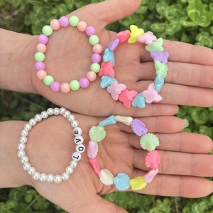 <span class=keywords><strong>Bracelet</strong></span> en résine en forme de boule pour enfants PFT, cadeau pour filles, design floral - Product Image 5