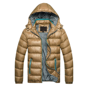 Veste matelassée en duvet sur mesure pour homme, grande taille, douce, imperméable, vêtements d'extérieur d'hiver, style bulle, tissu en toile noire - Product Image 2